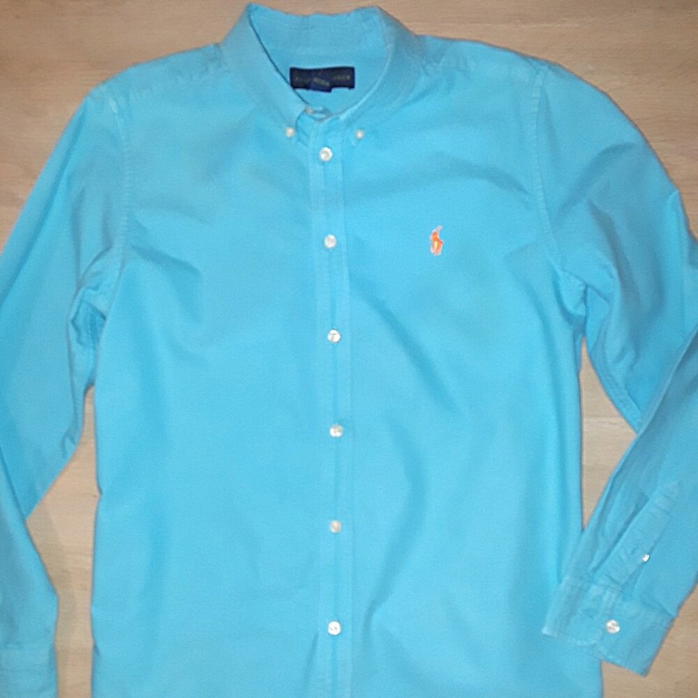 Ralph Lauren turquoise aqua polo pony logo shirt